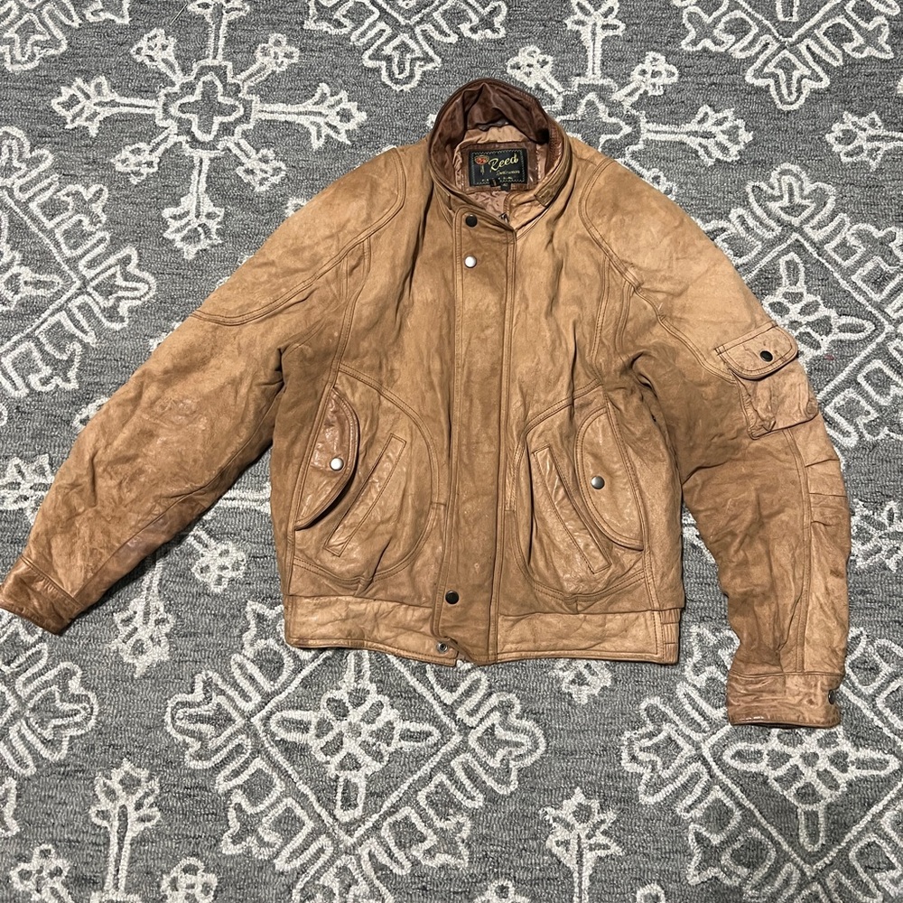 Vintage Men’s Reed Sportswear Brown Leather Jacket
